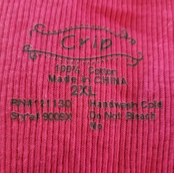 CRIP Tank Top with Jeweled Peace Sign, Hot Pink, Size See Measurements - Picture 6 of 9